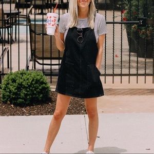 Denim overall dress (black)